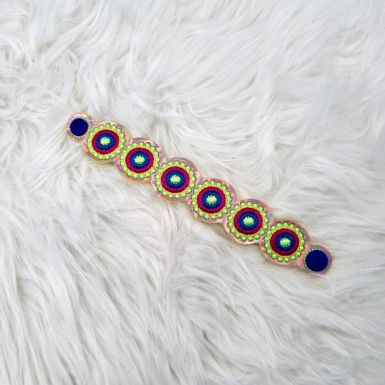 Preview: Armband in gelb/blau, 17cm lang